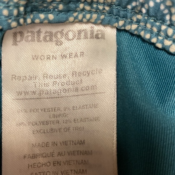Patagonia XS Fleetwith Skort Skirt Green Print Pockets Drawstring - Picture 8 of 8